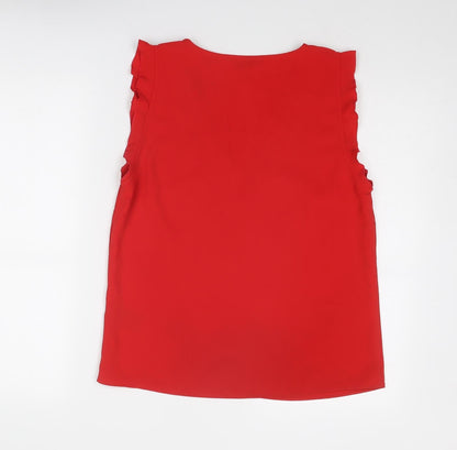 Womens UK Size 10 H&M Red Basic Blouse