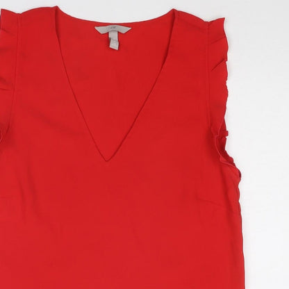 Womens UK Size 10 H&M Red Basic Blouse