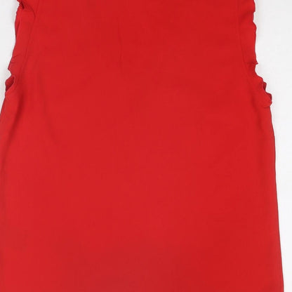 Womens UK Size 10 H&M Red Basic Blouse