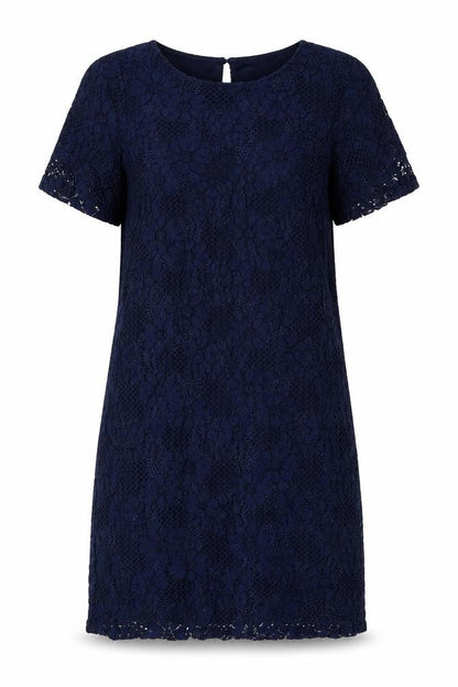Dorothy Perkins Womens Blue Cotton Shift Size 10 Boat Neck Button