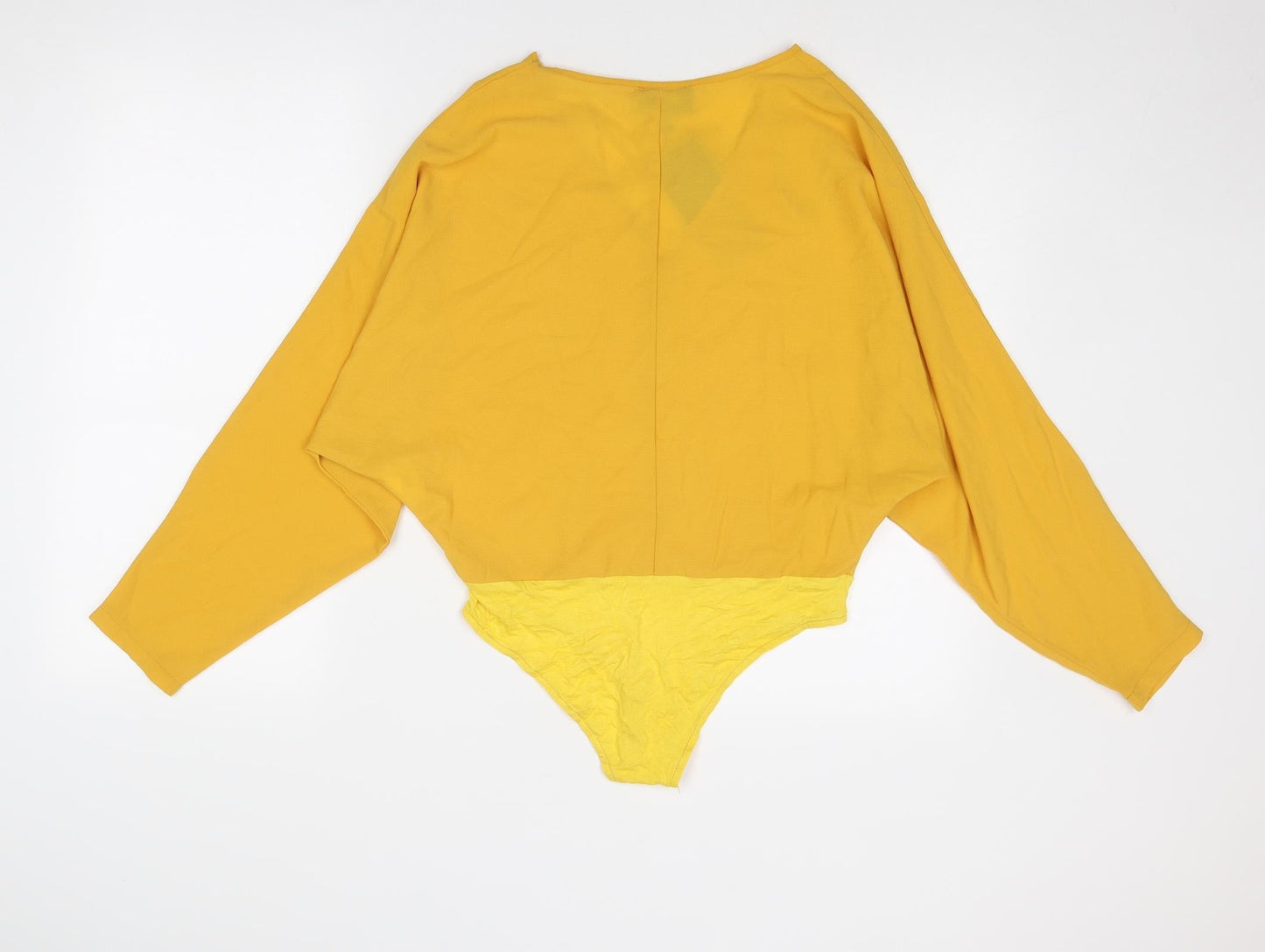 AX Paris Womens Yellow Polyester Bodysuit One-Piece Size 10 Snap