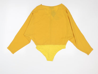 AX Paris Womens Yellow Polyester Bodysuit One-Piece Size 10 Snap