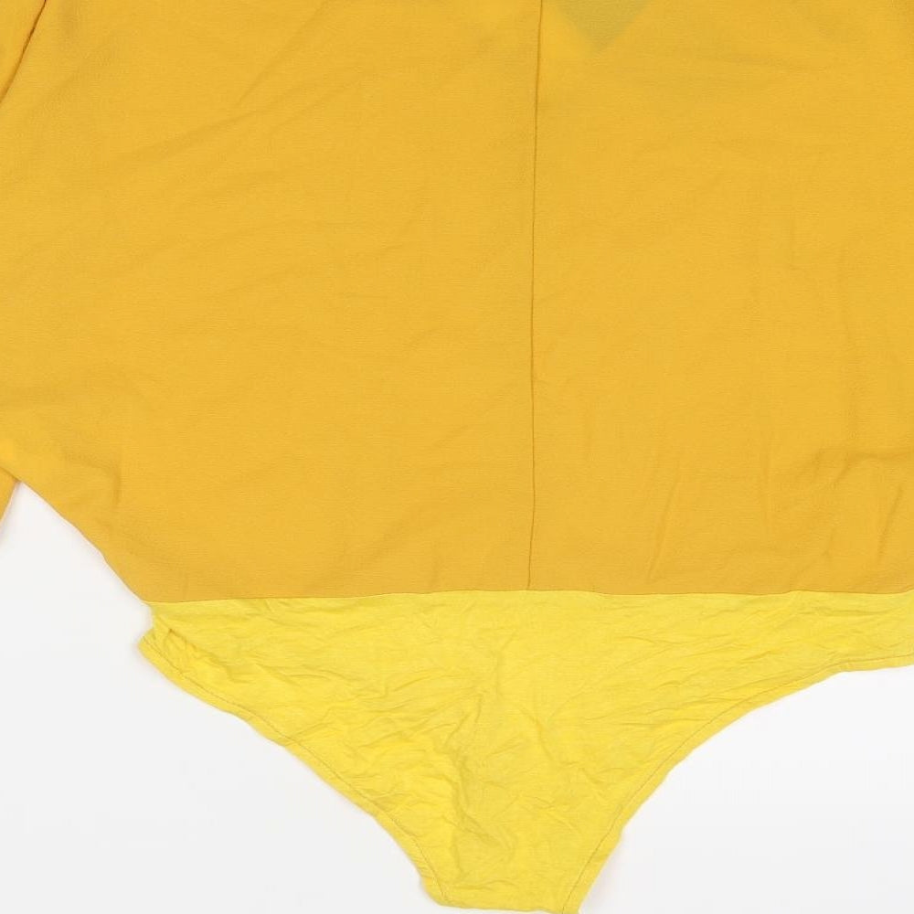 AX Paris Womens Yellow Polyester Bodysuit One-Piece Size 10 Snap