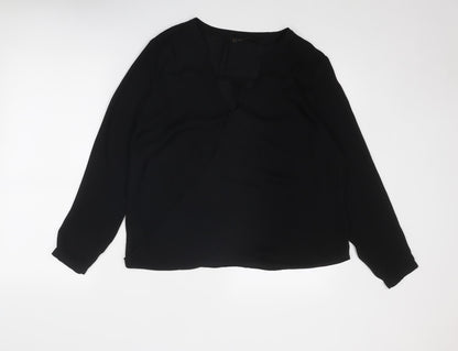 Womens UK Size M Zara Black Basic Blouse