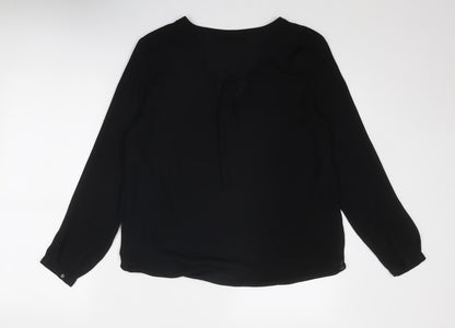 Womens UK Size M Zara Black Basic Blouse