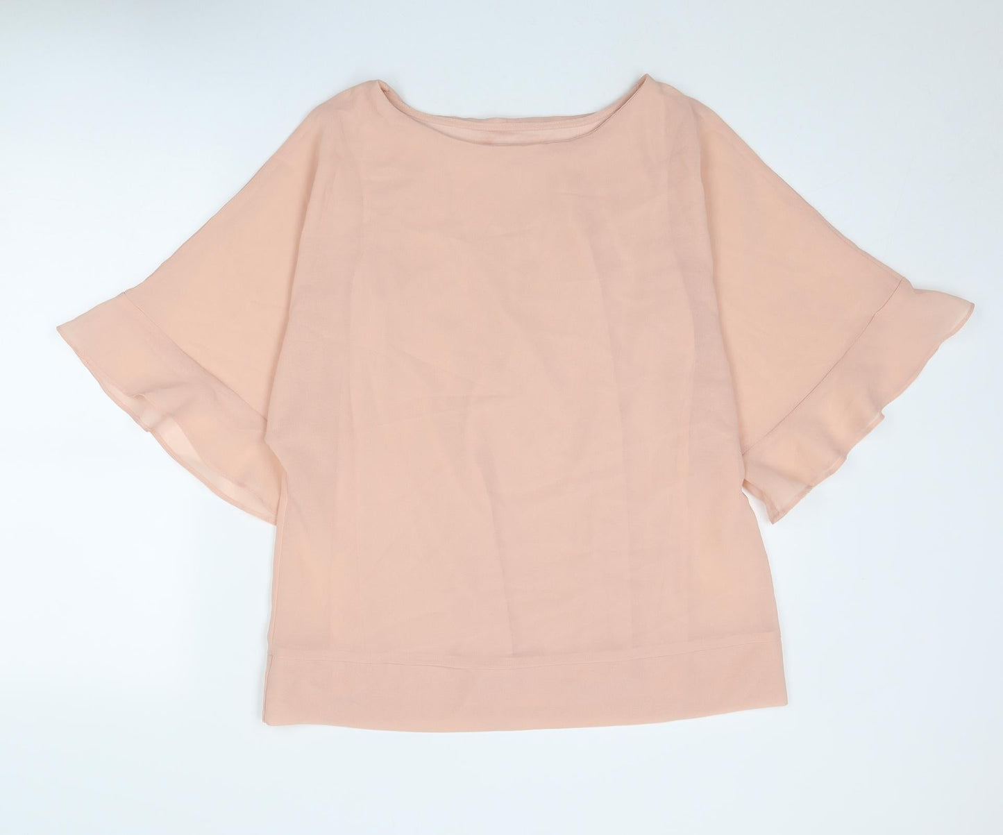 Capsule Womens Pink Polyester Basic Blouse Size 12 Boat Neck