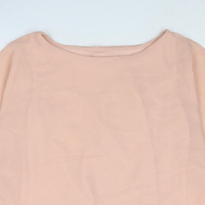 Capsule Womens Pink Polyester Basic Blouse Size 12 Boat Neck