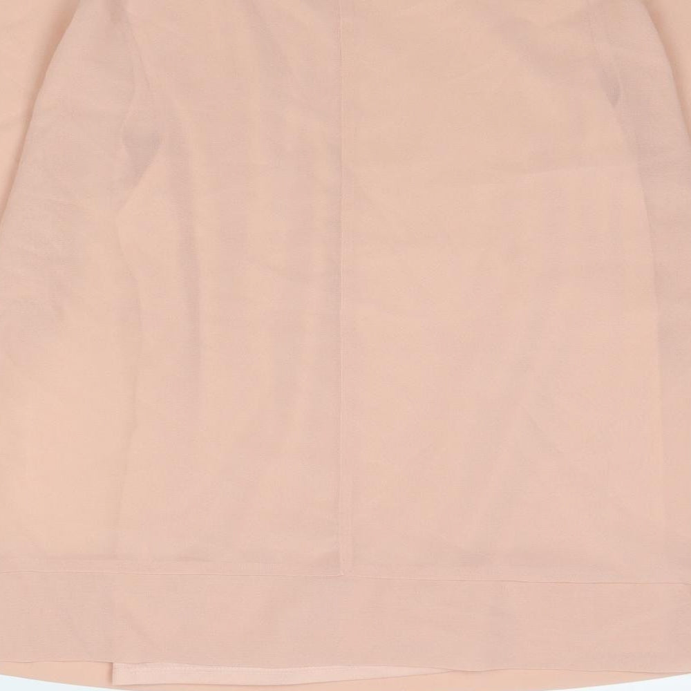 Capsule Womens Pink Polyester Basic Blouse Size 12 Boat Neck