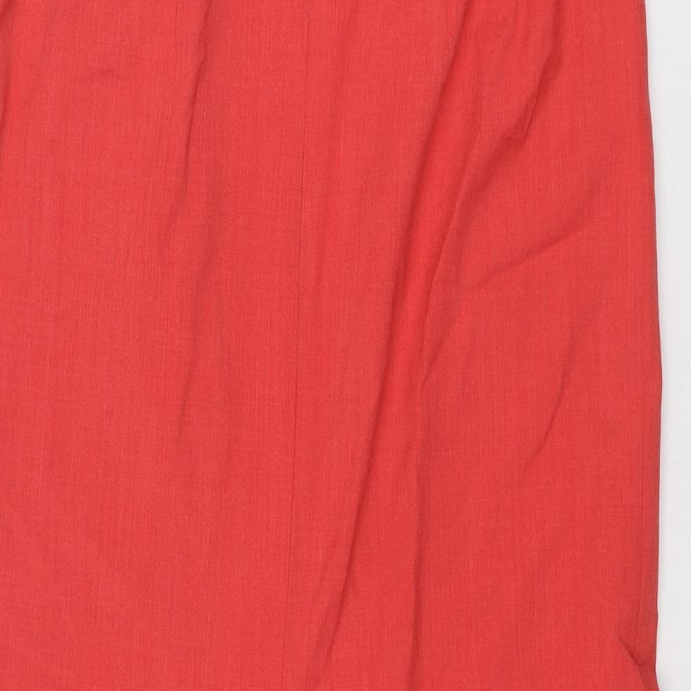 Basler Women's Red Wool Long A-Line Skirt Size 30 in