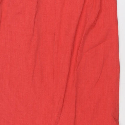 Basler Women's Red Wool Long A-Line Skirt Size 30 in