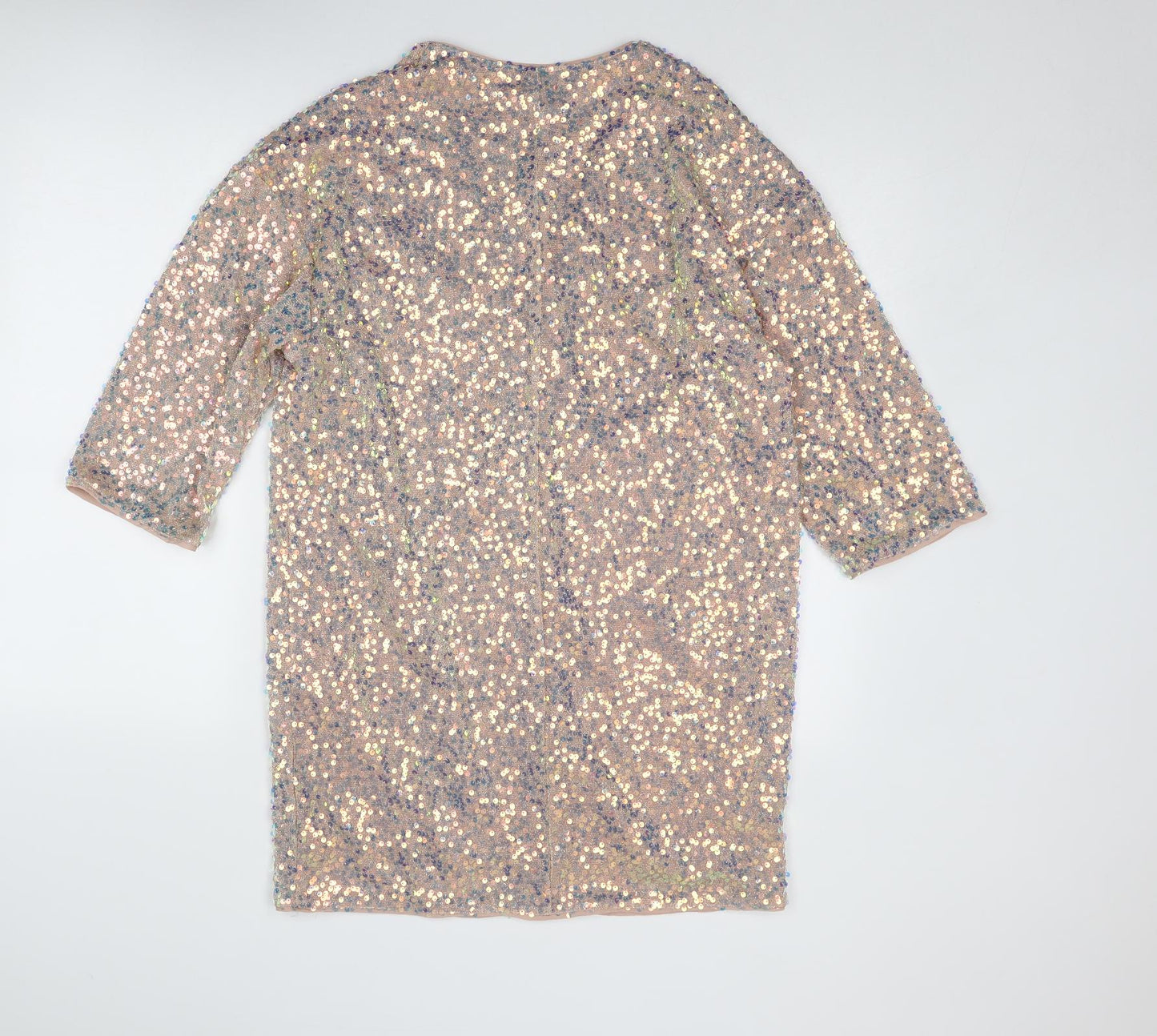 H&M Womens Multicoloured Polyester A-Line Size S V-Neck Pullover