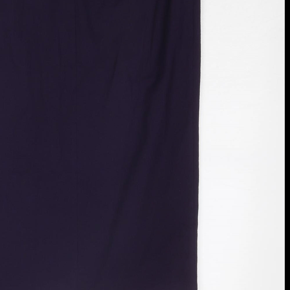 Marks and Spencer Womens Purple Polyester A-Line Skirt Size 10 Zip