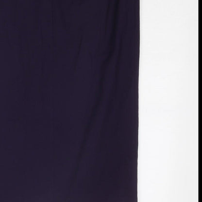 Marks and Spencer Womens Purple Polyester A-Line Skirt Size 10 Zip