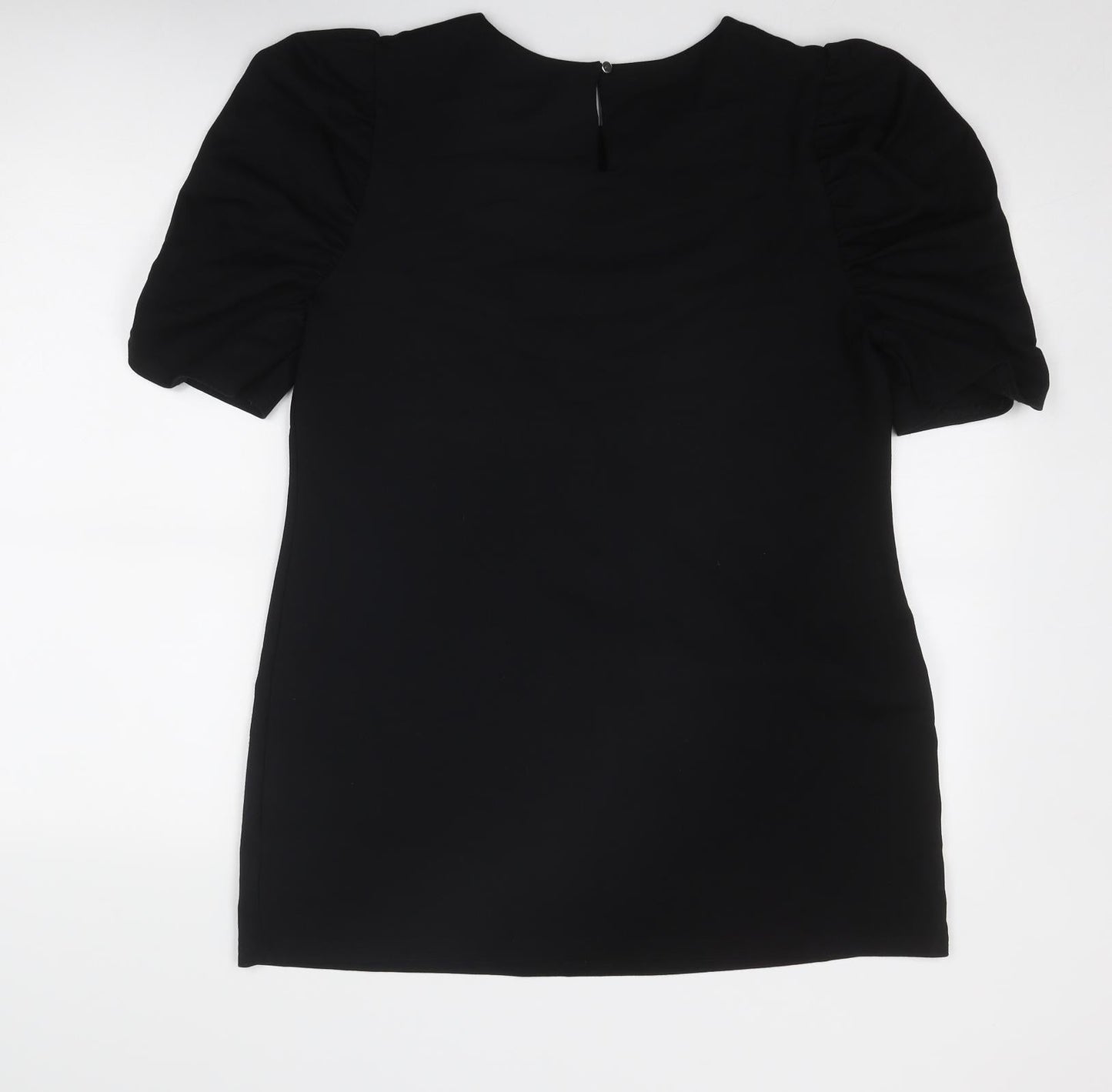 Dorothy Perkins Womens Black Viscose A-Line Size 14 Round Neck Zip
