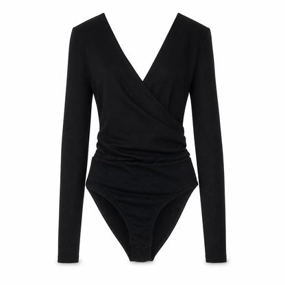 Womens UK Size 8 Topshop One-Piece Black Bodysuit