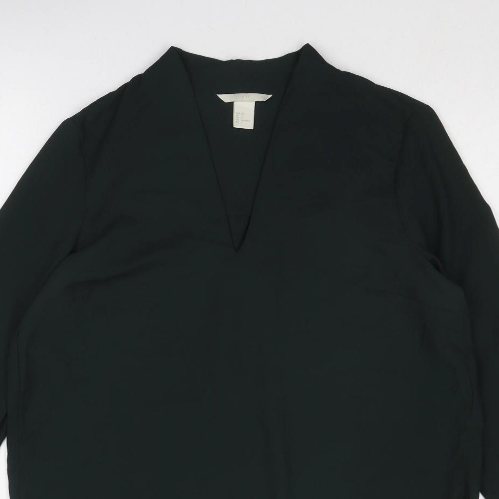 Womens UK Size 8 H&M Green Basic Blouse