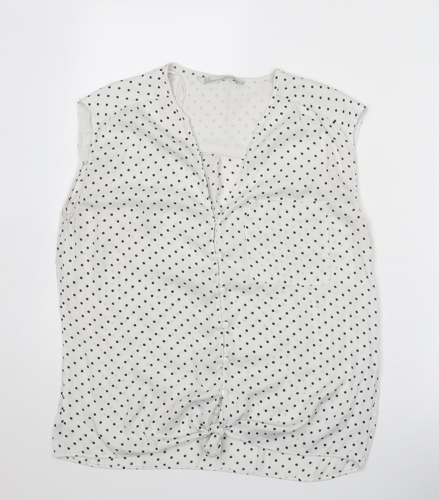Womens UK Size S Zara White Basic Tank