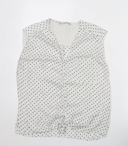 Womens UK Size S Zara White Basic Tank