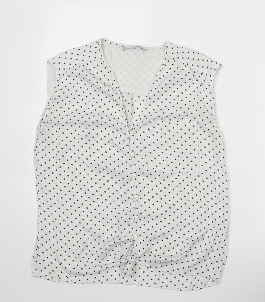 Womens UK Size S Zara White Basic Tank