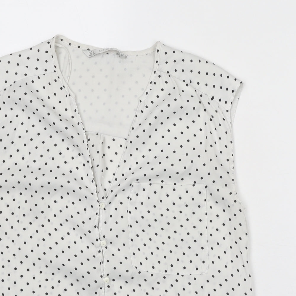 Womens UK Size S Zara White Basic Tank