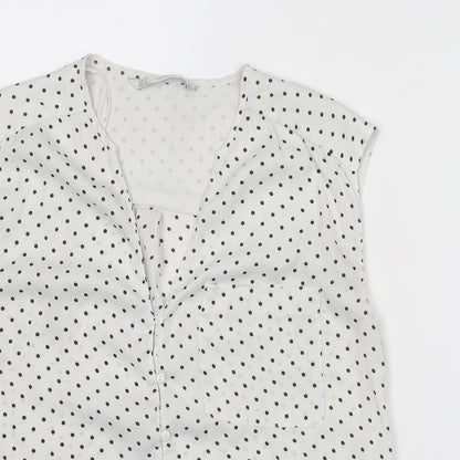 Womens UK Size S Zara White Basic Tank