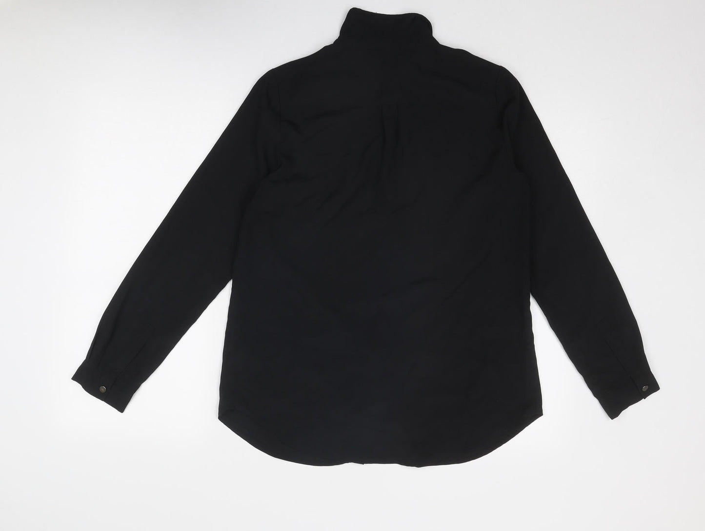 Womens UK Size 10 South Black Basic Button-Up