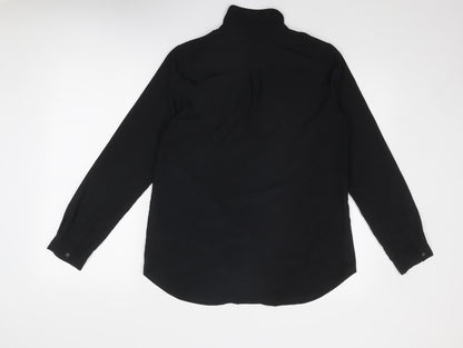 Womens UK Size 10 South Black Basic Button-Up