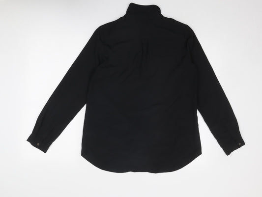 Womens UK Size 10 South Black Basic Button-Up