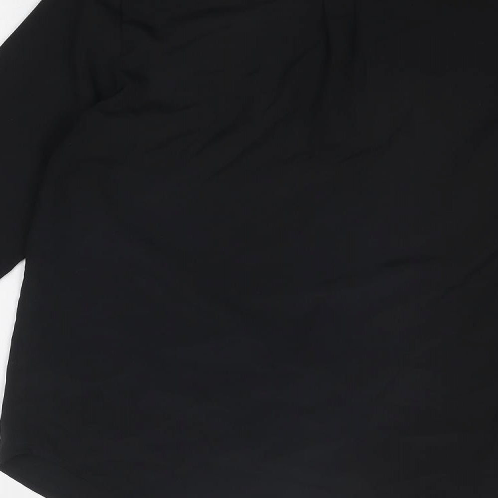Womens UK Size 10 South Black Basic Button-Up