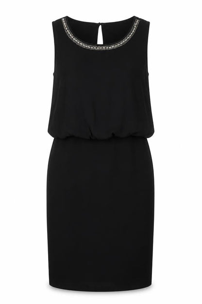 VILA Womens Black Polyester A-Line Size S Round Neck Button