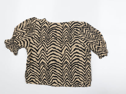 Womens UK Size 10 NA-KD Beige Basic T-Shirt