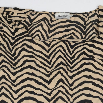 Womens UK Size 10 NA-KD Beige Basic T-Shirt