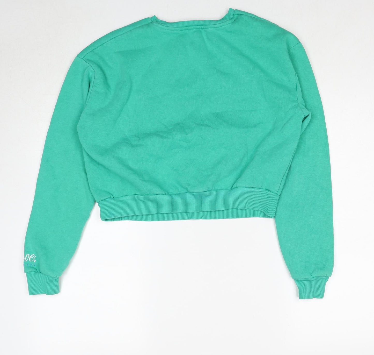 New Look Girls Green Cotton Pullover Sweatshirt Size 14-15 Years Pullover - Love Yourself