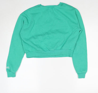 New Look Girls Green Cotton Pullover Sweatshirt Size 14-15 Years Pullover - Love Yourself