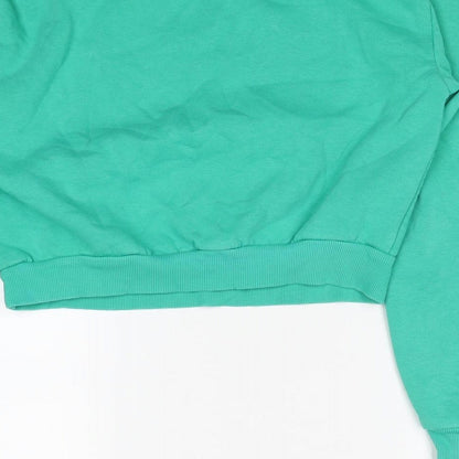 New Look Girls Green Cotton Pullover Sweatshirt Size 14-15 Years Pullover - Love Yourself