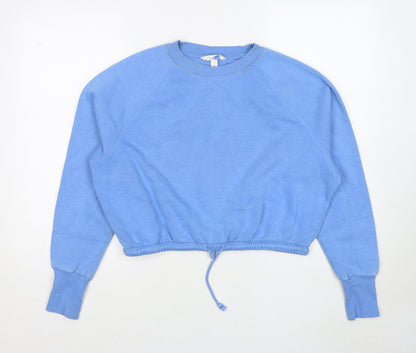 H&M Womens Blue Cotton Pullover Sweatshirt Size S Pullover - Drawstring Waist