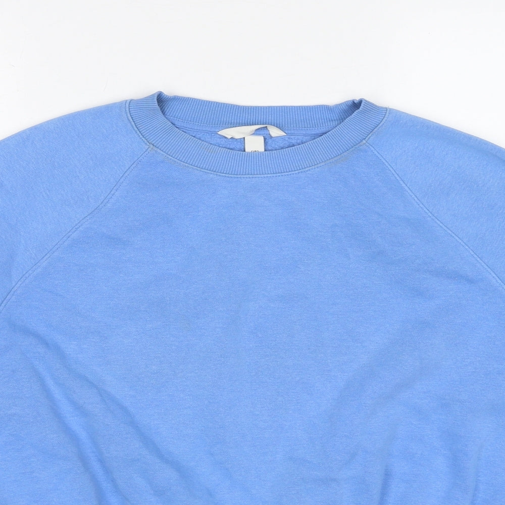 H&M Womens Blue Cotton Pullover Sweatshirt Size S Pullover - Drawstring Waist