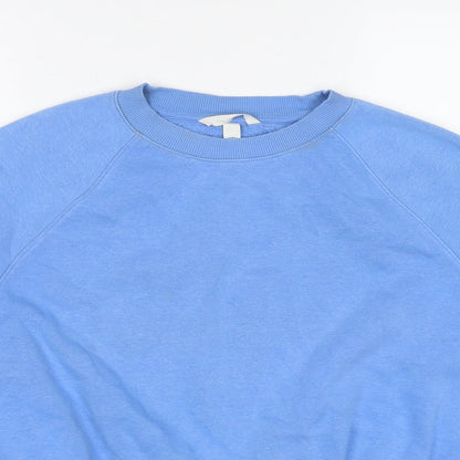 H&M Womens Blue Cotton Pullover Sweatshirt Size S Pullover - Drawstring Waist