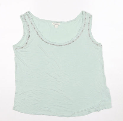 Womens UK Size 16 Monsoon Green Basic Tank