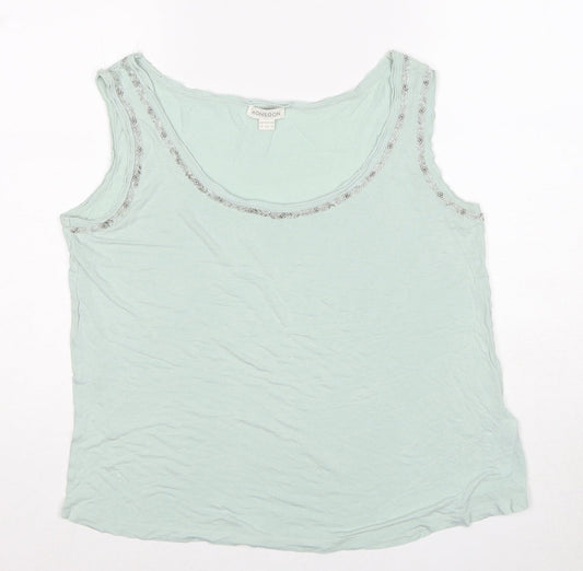Womens UK Size 16 Monsoon Green Basic Tank