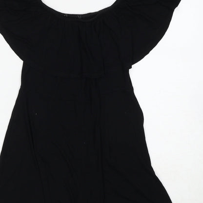 Missguided Womens Black Viscose Playsuit One-Piece Size 8 Pullover