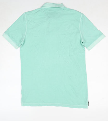 Crew Clothing Mens Blue Cotton Polo Size XS Collared Pullover