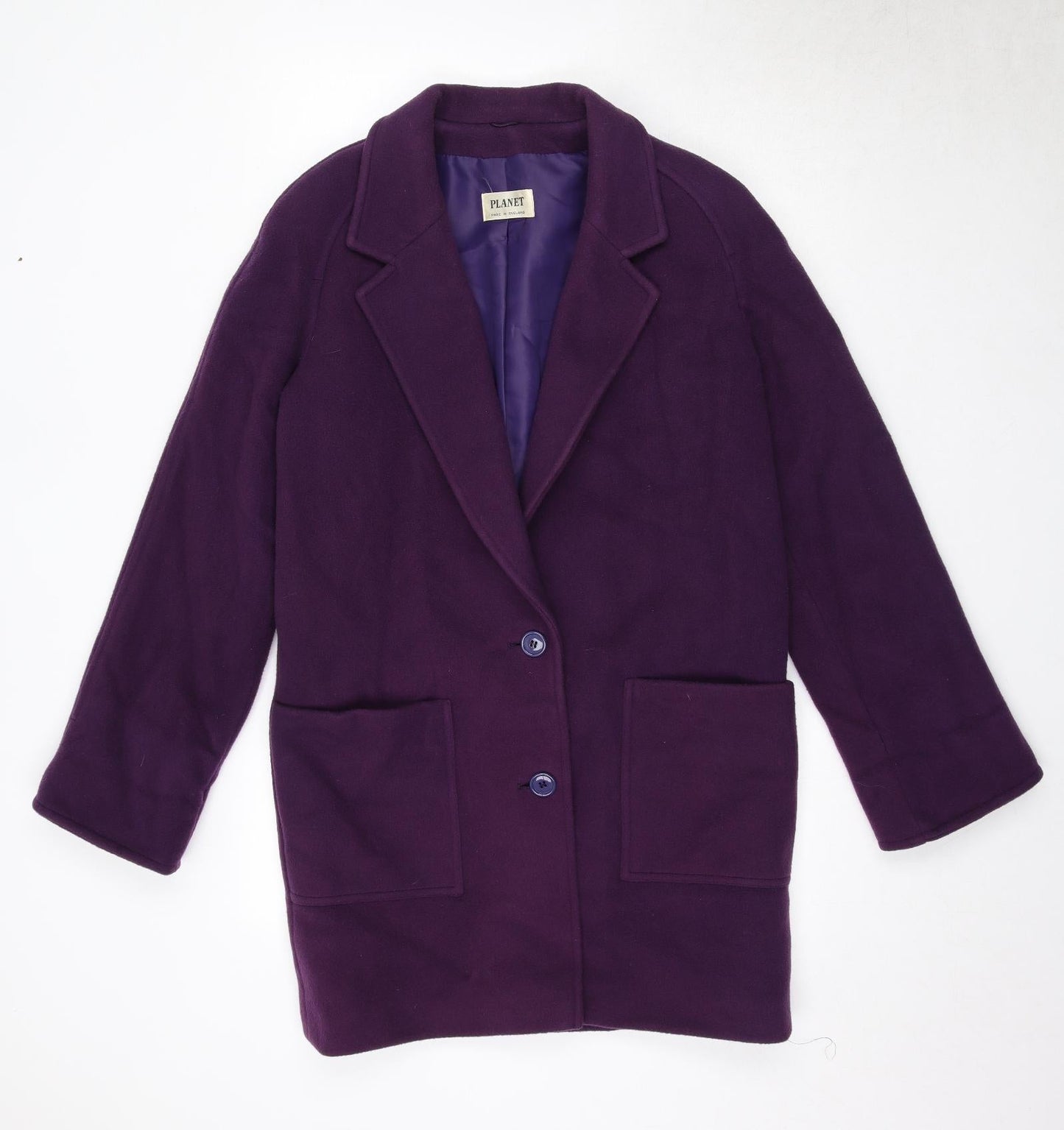 Womens UK Size 10 Planet Purple Overcoat