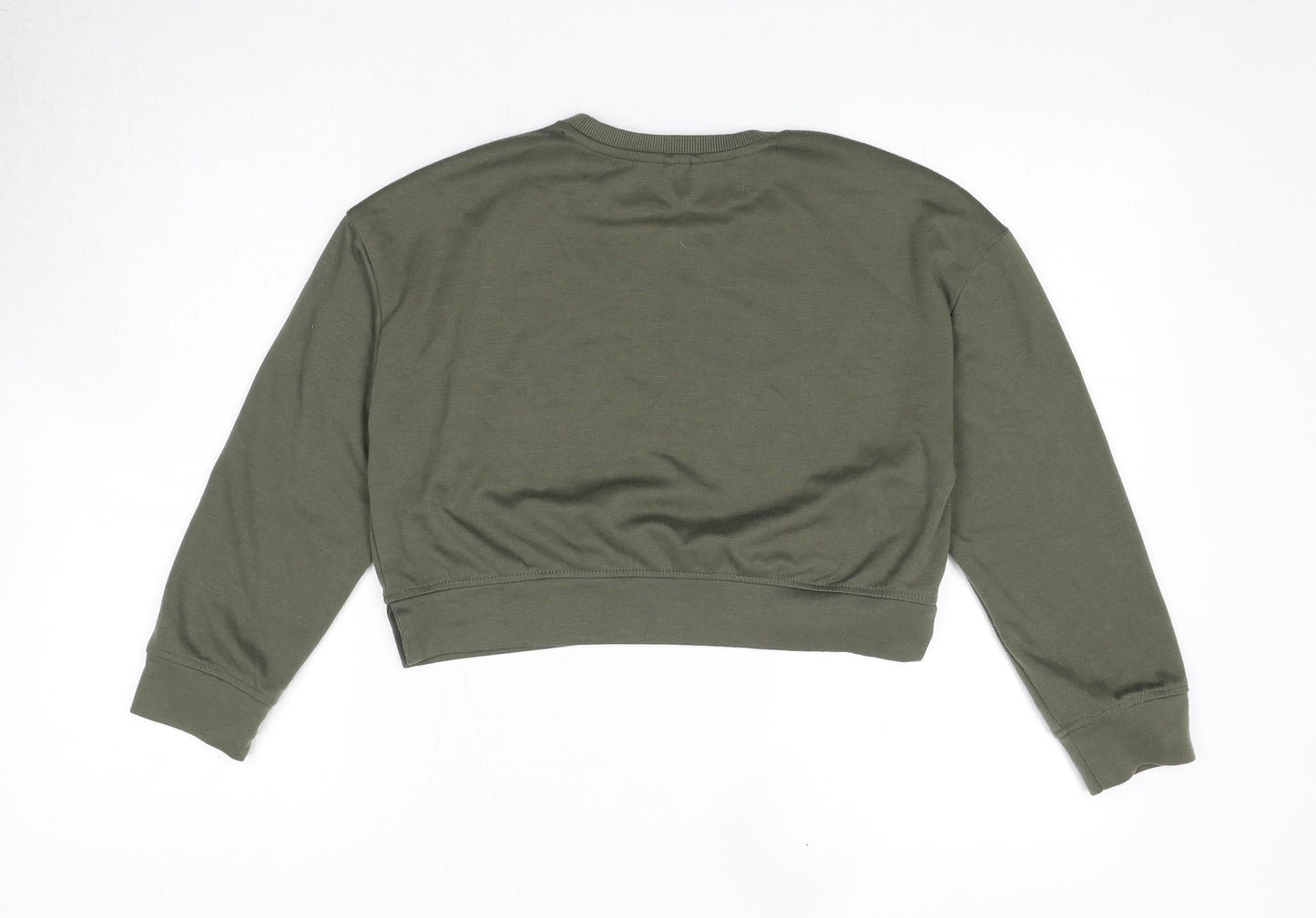 Zara Girls Green Polyester Pullover Sweatshirt Size 11-12 Years Pullover - Positive Thoughts