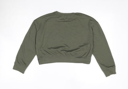 Zara Girls Green Polyester Pullover Sweatshirt Size 11-12 Years Pullover - Positive Thoughts