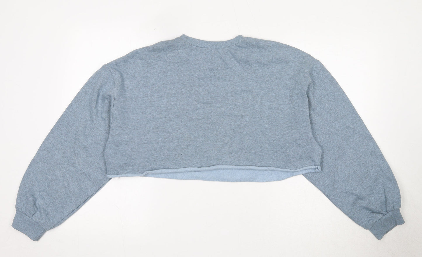 H&M Womens Blue Cotton Pullover Sweatshirt Size M - Grateful & Honest, Cropped