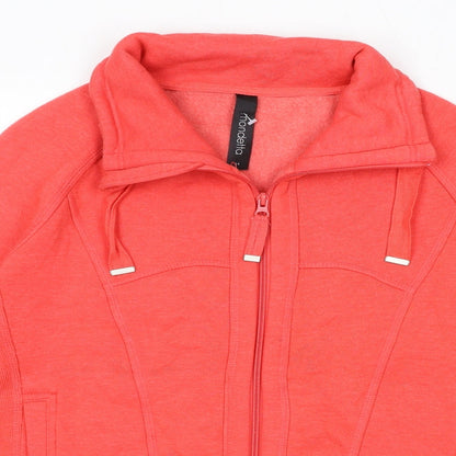 MONDETTA Womens Pink Cotton Full Zip Sweatshirt Size 14 Zip
