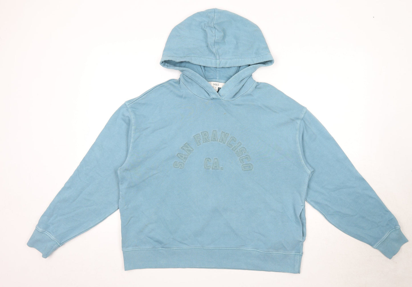 Womens UK Size M Marks and Spencer Blue Pullover Hoodie