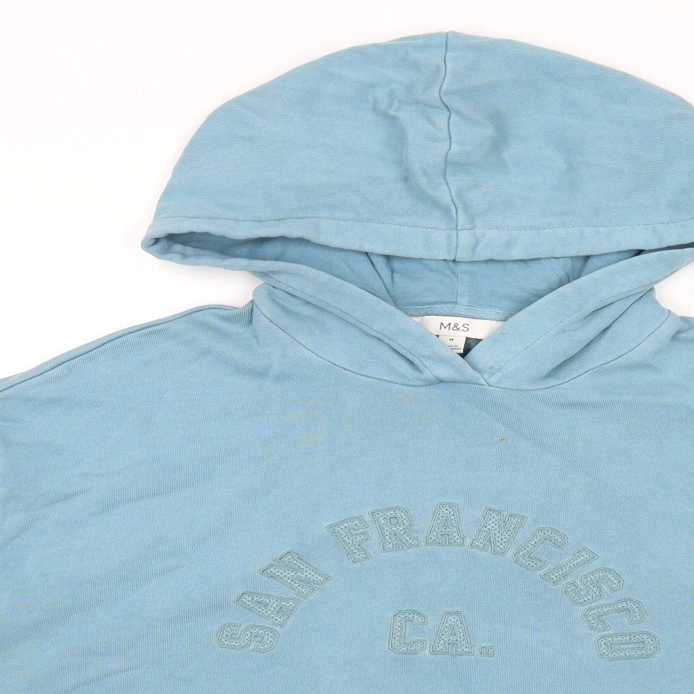 Womens UK Size M Marks and Spencer Blue Pullover Hoodie