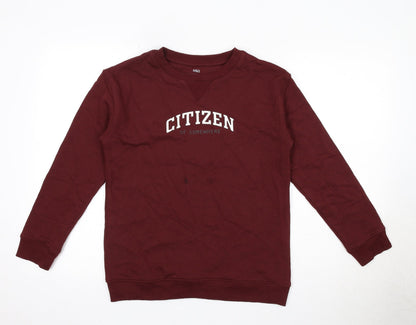Marks and Spencer Boys Red Cotton Pullover Sweatshirt Size 11-12 Years - Citizen Of Somewhere